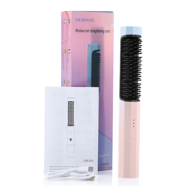 2-in-1 Wireless Hair Curler and Straightener